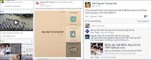 
	    
	Facebook các trường THPT tưng bừng muôn kiểu lời chúc thi tốt dành cho sĩ tử.